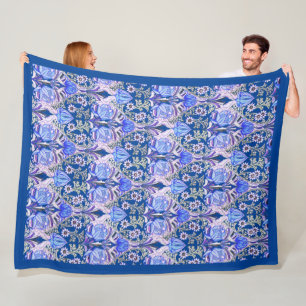 Elegantes Vintages Viktorianisches Blumenmuster Fleecedecke