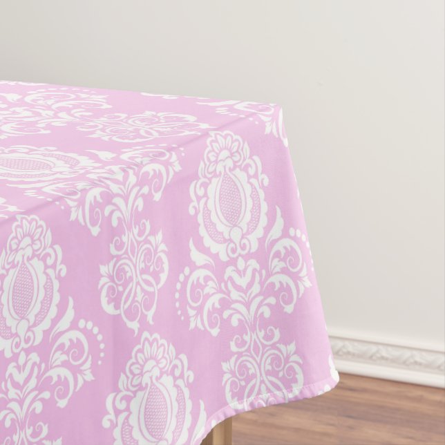 Elegantes, Vintages, Viktorianisches Damaskasrosa Tischdecke (Beispiel)