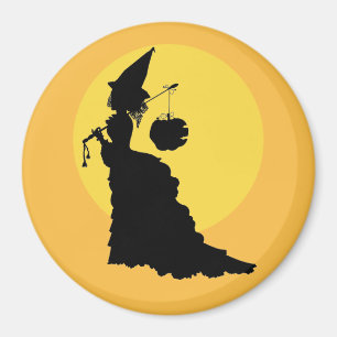 Elegantes Vintages Viktorianisches Hexen- und Mond Magnet