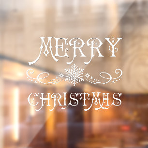 Elegantes, Vintages, Viktorianisches Weihnachten Fensteraufkleber