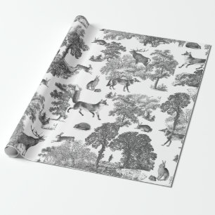 Elegantes Vintages Waldelfuchs-Kaninchen-Toile Geschenkpapier