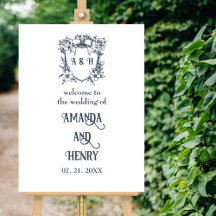 Elegantes Vintages Wappen Hochzeit Begrüßungszeich