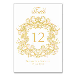 Elegantes Vintages Wappen Tischnummer