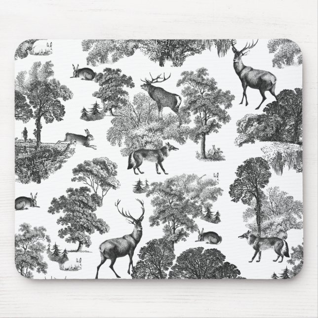 Elegantes Vintages Wildfox Hare Country Toile Mousepad (Vorne)