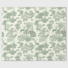 Elegantes Vintages Wildtiertoil Geschenkpapier