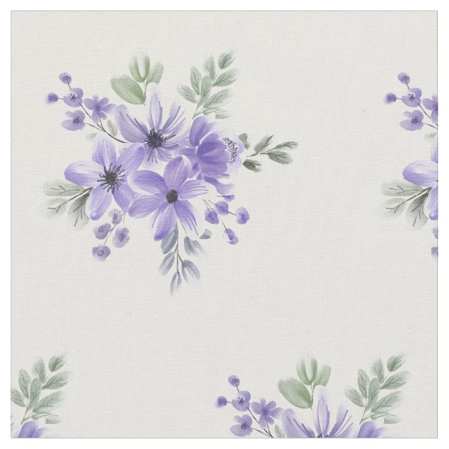 Elegantes Violet Blumenmuster Stoff (Nahaufnahme)
