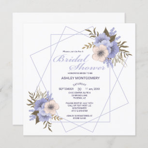 Elegantes Violet Fünf-Petal-Rose-Brautparty Einladung