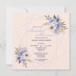 Elegantes Violet Fünf-Petal-Rose-Brautparty Einladung