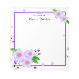 Elegantes Violet Peony Blume Personalisiert Notepa Notizblock