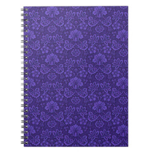Elegantes Violet Vintag Damask Muster Notizblock