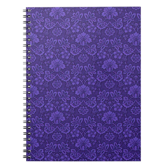 Elegantes Violet Vintag Damask Muster Notizblock (Vorderseite)