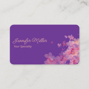 Elegantes Violett in Aquarellfarben Visitenkarte