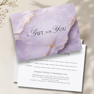 Elegantes violettes Marmor-Geschenkgutschein