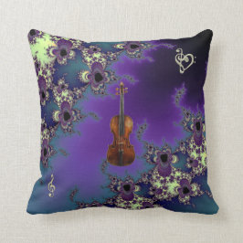 Elegantes Violinen-Fraktal-Musikthrow-Kissen Kissen