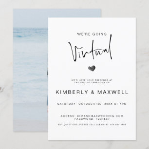 Elegantes Virtual Foto Online-Hochzeit Einladung