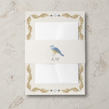 Elegantes Vogel-Monogramm-Hochzeits-Bauchband