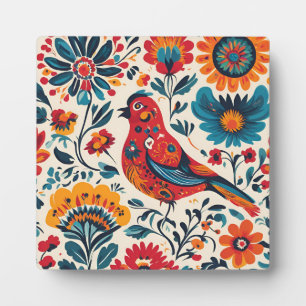 Elegantes Vogeldesign im polnischen Folk Art Style Fotoplatte