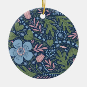 Elegantes volkstümliches Blumenmuster, vintage bot Keramik Ornament