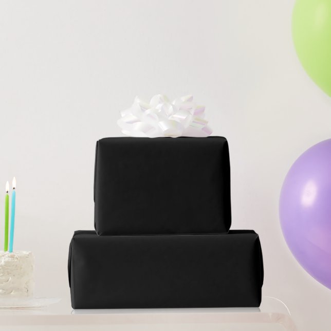 Elegantes Vollschwarz Geschenkpapier (Partygeschenke)