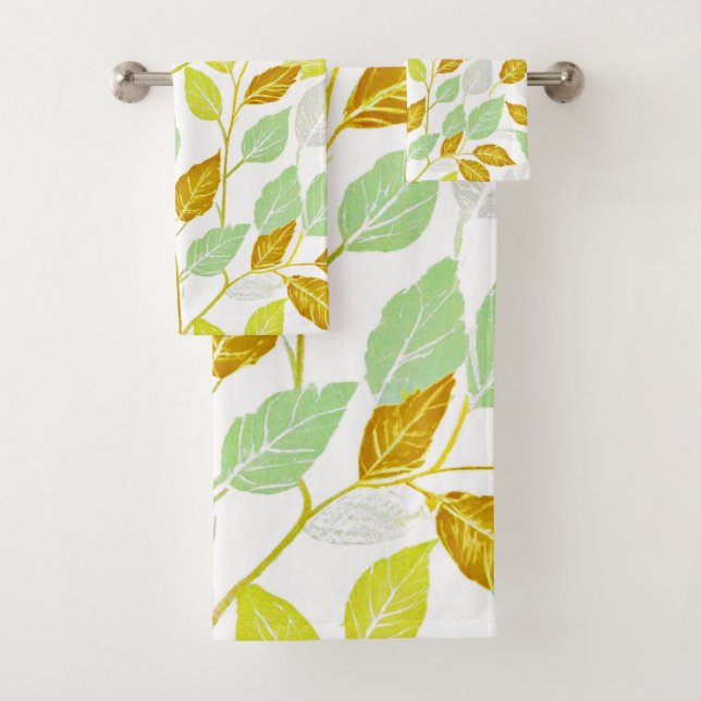 Elegantes, von Natur Inspiriert Leaf-Design Badhandtuch Set (Insitu)