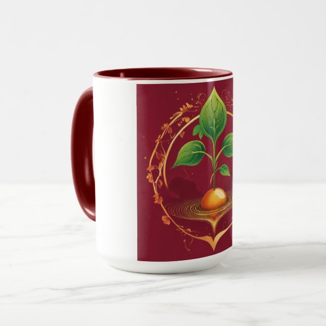 Elegantes Wachsen der Pflanze Design auf der Maroo Tasse (Vorderseite Links)
