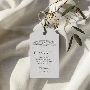 Elegantes Wappen Botanische Monogramm Hochzeit Dan Geschenkanhänger