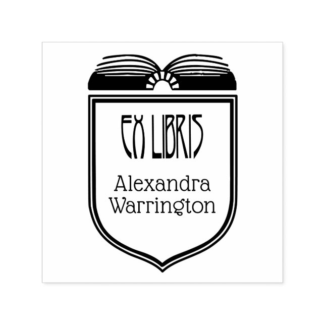 Elegantes Wappen Ex Libris Buchname Embosser Permastempel (Design)