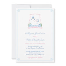 Elegantes Wappen in Rosa und Blau