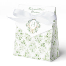 Elegantes Wappen mit einem grünen Bön | Hochzeit