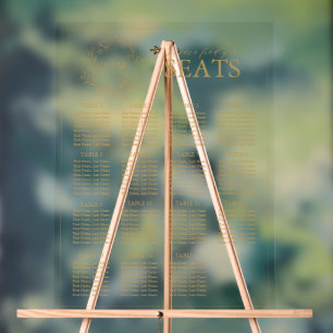 Elegantes Wappen mit Goldleafy Monogram Acrylschild
