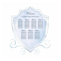 Elegantes Wappen mit hellblauer Wasserfarbe