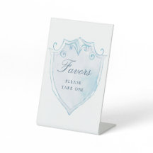 Elegantes Wappen mit hellblauer Wasserfarbe