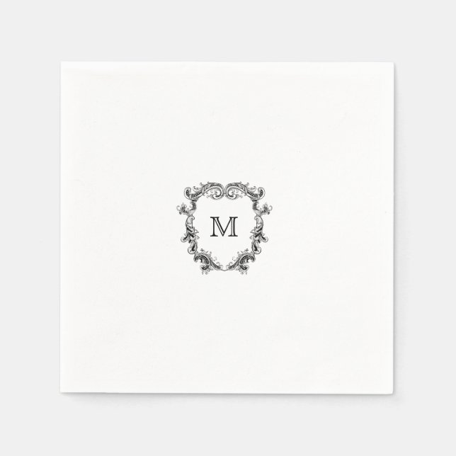 Elegantes Wappen Monogram Wedding Napkin Serviette (Vorderseite)