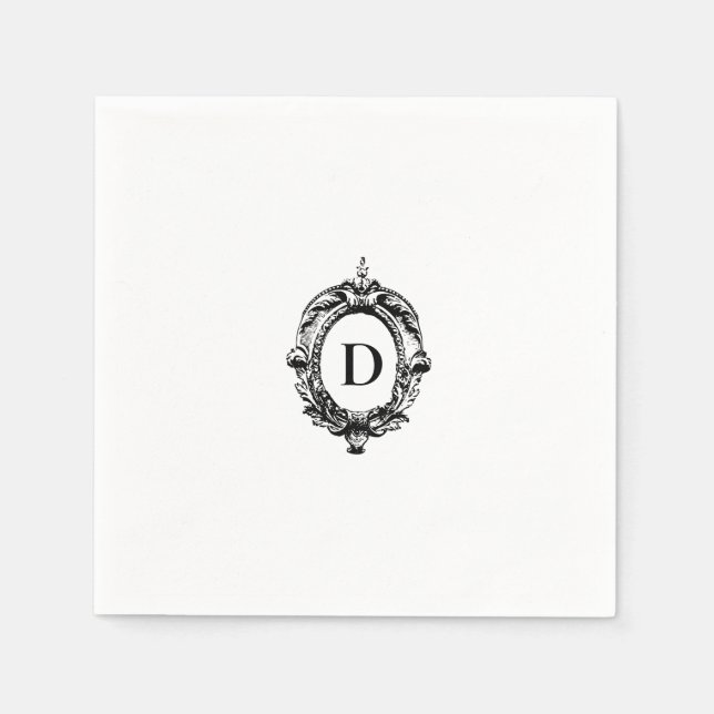 Elegantes Wappen Monogram Wedding Napkin Serviette (Vorderseite)