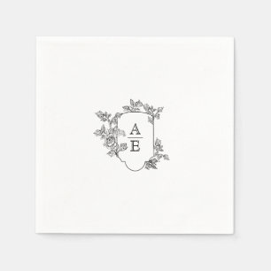 Elegantes Wappen Monogram Wedding Napkin Serviette