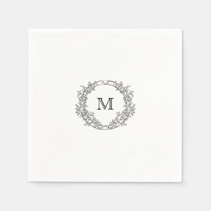 Elegantes Wappen Monogram Wedding Napkin Serviette