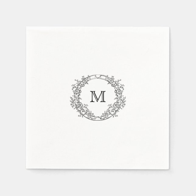 Elegantes Wappen Monogram Wedding Napkin Serviette (Vorderseite)