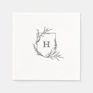 Elegantes Wappen Monogram Wedding Napkin Serviette