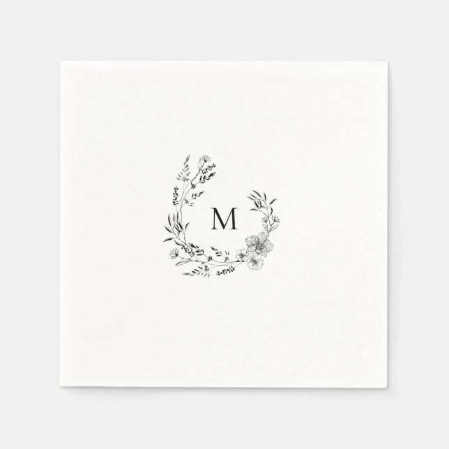 Elegantes Wappen Monogram Wedding Napkin Serviette (Vorderseite)