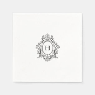 Elegantes Wappen Monogram Wedding Napkin Serviette