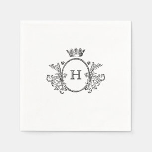 Elegantes Wappen Monogram Wedding Napkin Serviette