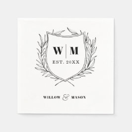 Elegantes Wappen Monogram Wedding Serviette