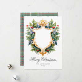 Elegantes Wappen Weihnachts-Fotokarte Feiertagskarte