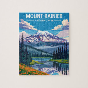 Elegantes Washington DC Aquarell im Vintage-Stil Puzzle