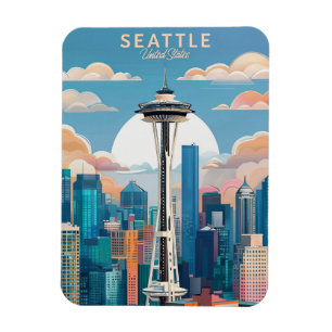 Elegantes Washington DC Vintage-Aquarell Magnet