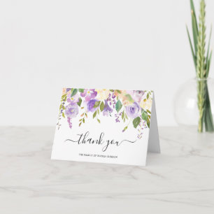 Elegantes Wasser Lila florales Beileid Beerdigung Dankeskarte