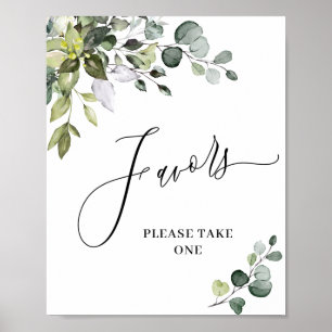 Elegantes Wasserfarbe-Eukalyptus-Gunstbezeugung-Ho Poster