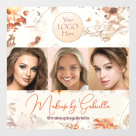 Elegantes Wasserfarbe-Script-Logo Foto-Make-up-Stu Fensteraufkleber