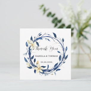 Elegantes Wasserfarben-Blumen Blau Lilie Floral Bo Einladung