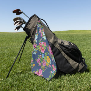Elegantes Wasserfarben-Blumen-Dekor auffällig Golfhandtuch